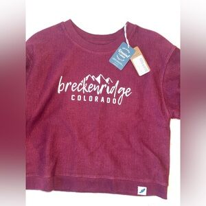 NWT Breckenridge Colorado Corded Crop Crewneck Size Medium